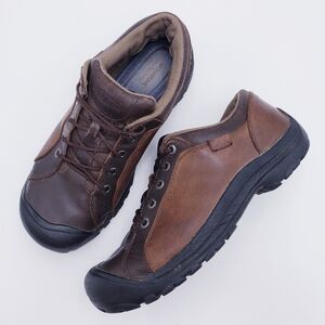 Keen Brown Leather Oxfords with Durable Tread